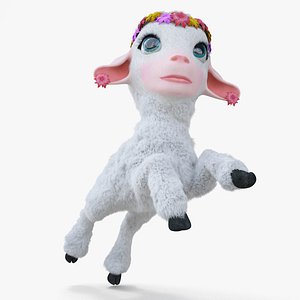 Cartoon Girl Lamb Rigged