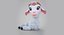 Cartoon Girl Lamb Rigged