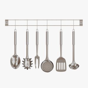 3D kitchen utensils set