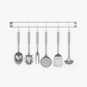 3D kitchen utensils set