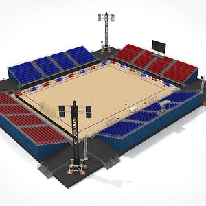 3D Beach Football Soccer Stadium model