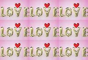3D Valentine s Day balloon 5 20 Goddess Festival festival font color lovely font C4D e-commerce poster