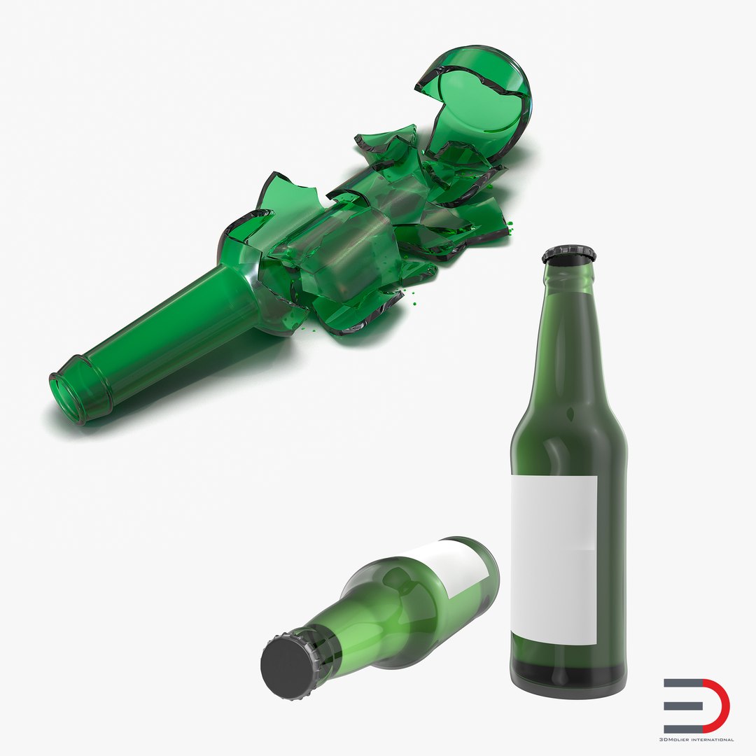 Beer Bottle Broken and New Collection 3D model preview