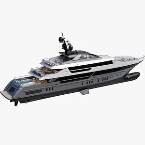 3D Sanlorenzo 52 Steel Superyacht Black Series