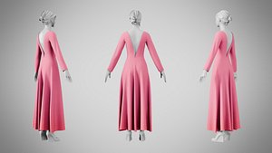 Dress 35 Brink Pink 3D model