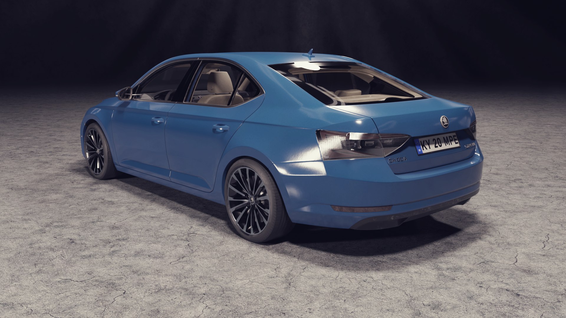 Blue Car Skoda Superb 3D Model - TurboSquid 1847981