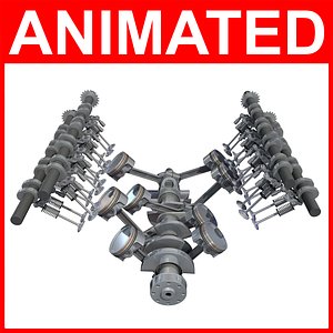 Animated V8 Engine Cylinders