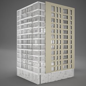 3D tower hotel moden