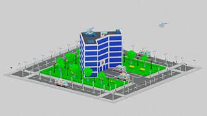 3D simple cartoon hospital package