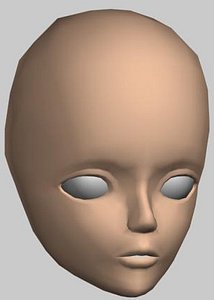 Low-poly female anime head