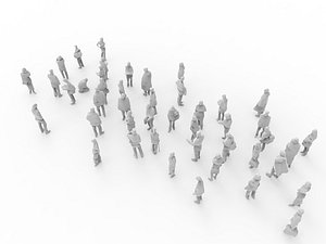45 low poly people