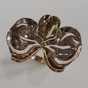 3D Orchid model ring STL