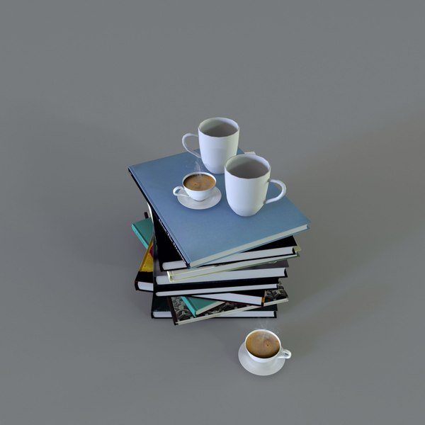 Book And Coffe Cup 3D