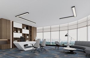Luxury Executive Office Interior 3D model