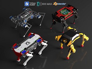 3D Quadruped Robotic Dogs Collectio model