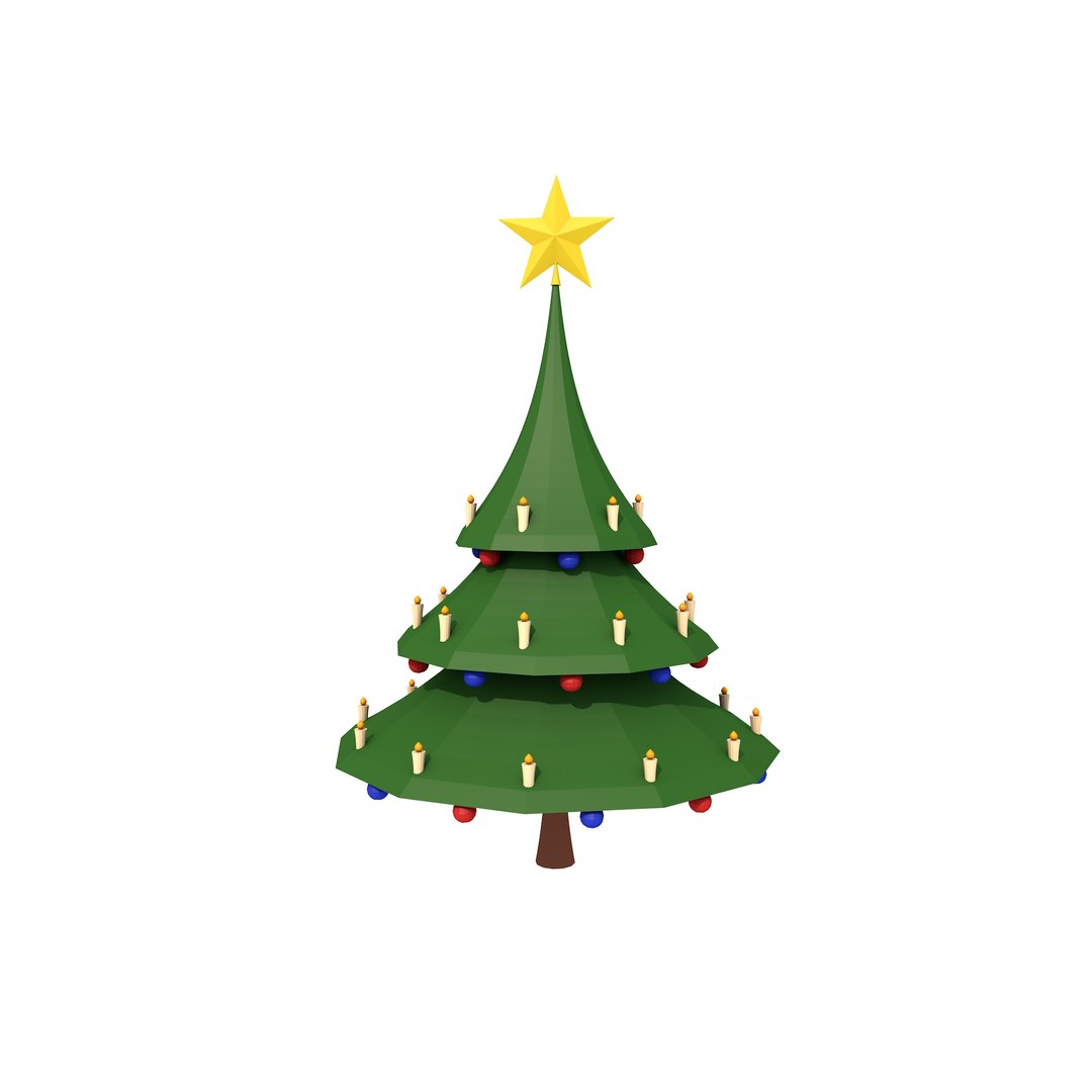 3D Cartoon Christmas Tree Model - TurboSquid 1356259