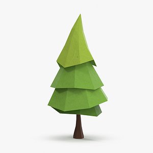 Low Poly Pine Tree 02