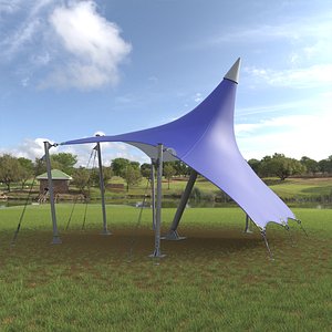 Tensile Fabric Tent Blue 3D