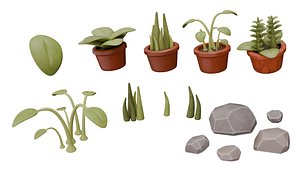 cartoon stylized nature elements model