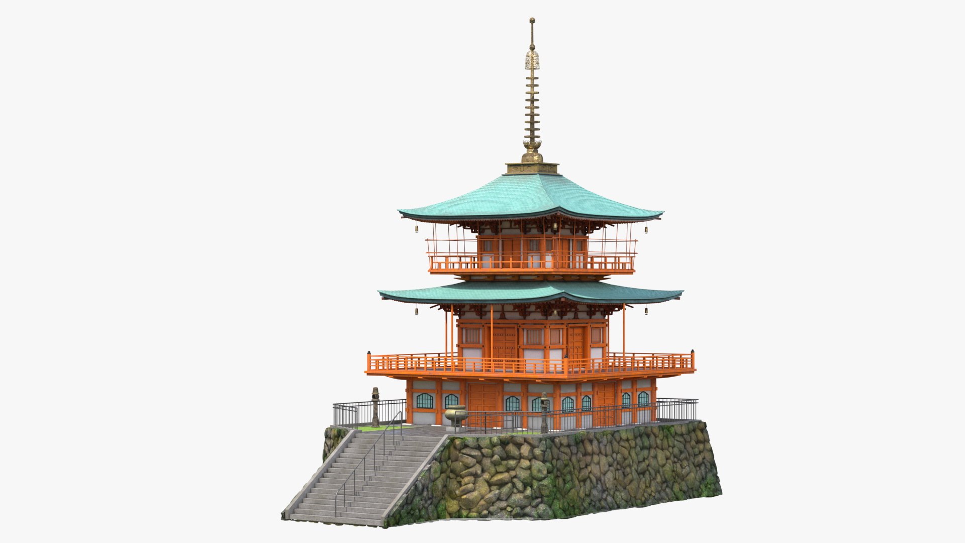 Traditional Japanese Temple 3D model preview