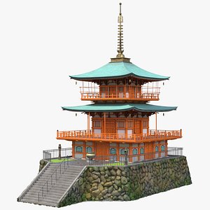 traditional japanese temple japan 3D model