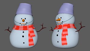 3D Snowman cartoon