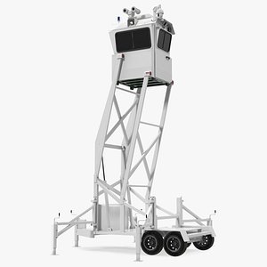 Mobile Security Tower Rigged 3D Model