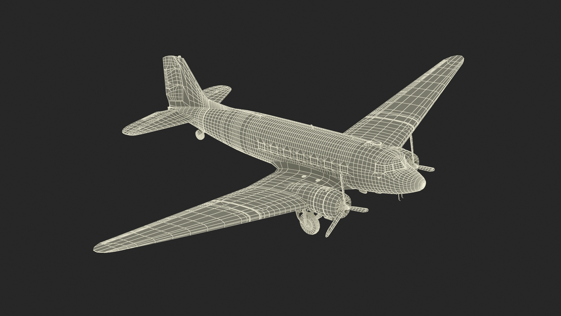 WWII Douglas DC-3 Skytrain Aircraft 3D https://p.turbosquid.com/ts-thumb/tX/vGlIoR/1G/wwii_douglas_dc3_skytrain_aircraft_361/jpg/1719220293/1920x1080/turn_fit_q99/778aa6c3e9696b8d10ec822c4f8008bcbb44590f/wwii_douglas_dc3_skytrain_aircraft_361-1.jpg
