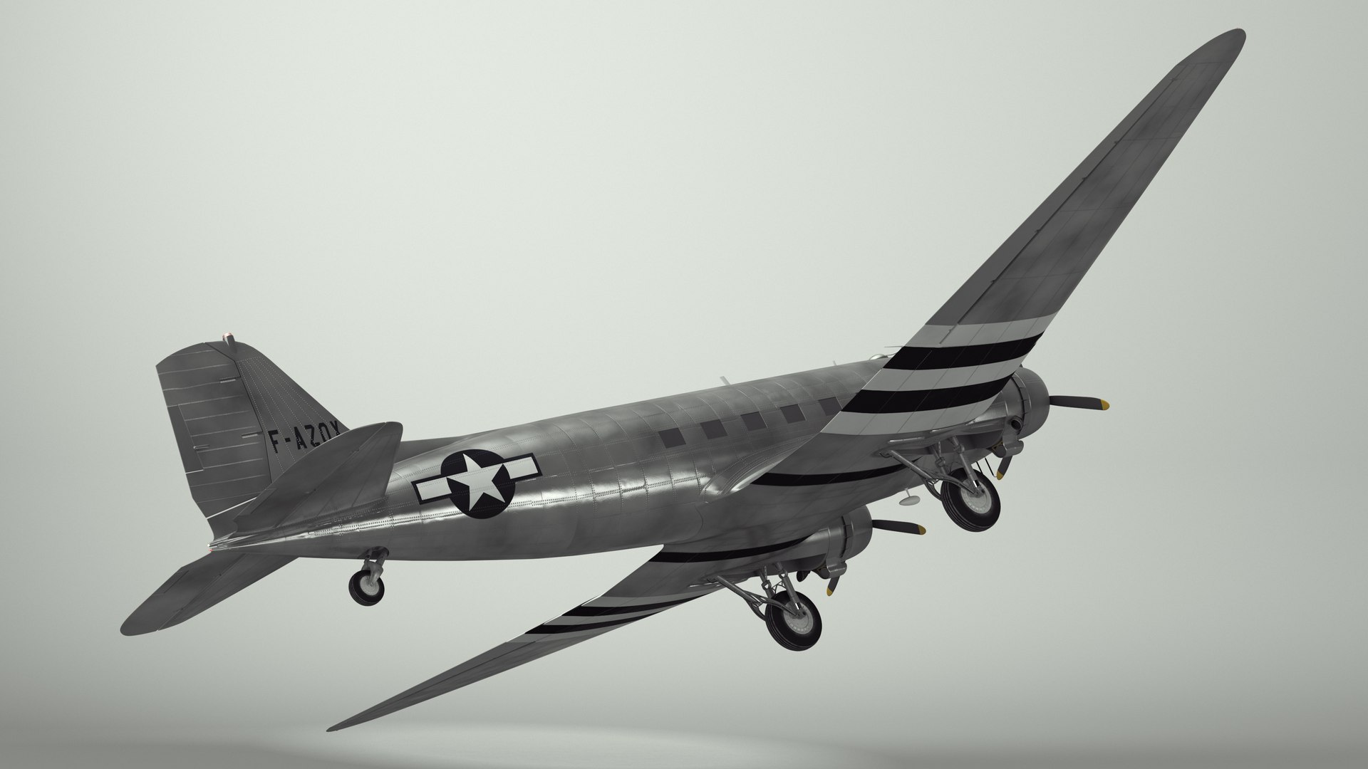 WWII Douglas DC-3 Skytrain Aircraft 3D https://p.turbosquid.com/ts-thumb/tX/vGlIoR/cI/wwiidouglasdc3skytrainaircraftmb3dmodel020/jpg/1719220687/1920x1080/fit_q87/69b8069a275d88d42b498d8aa425eb056cb6b775/wwiidouglasdc3skytrainaircraftmb3dmodel020.jpg