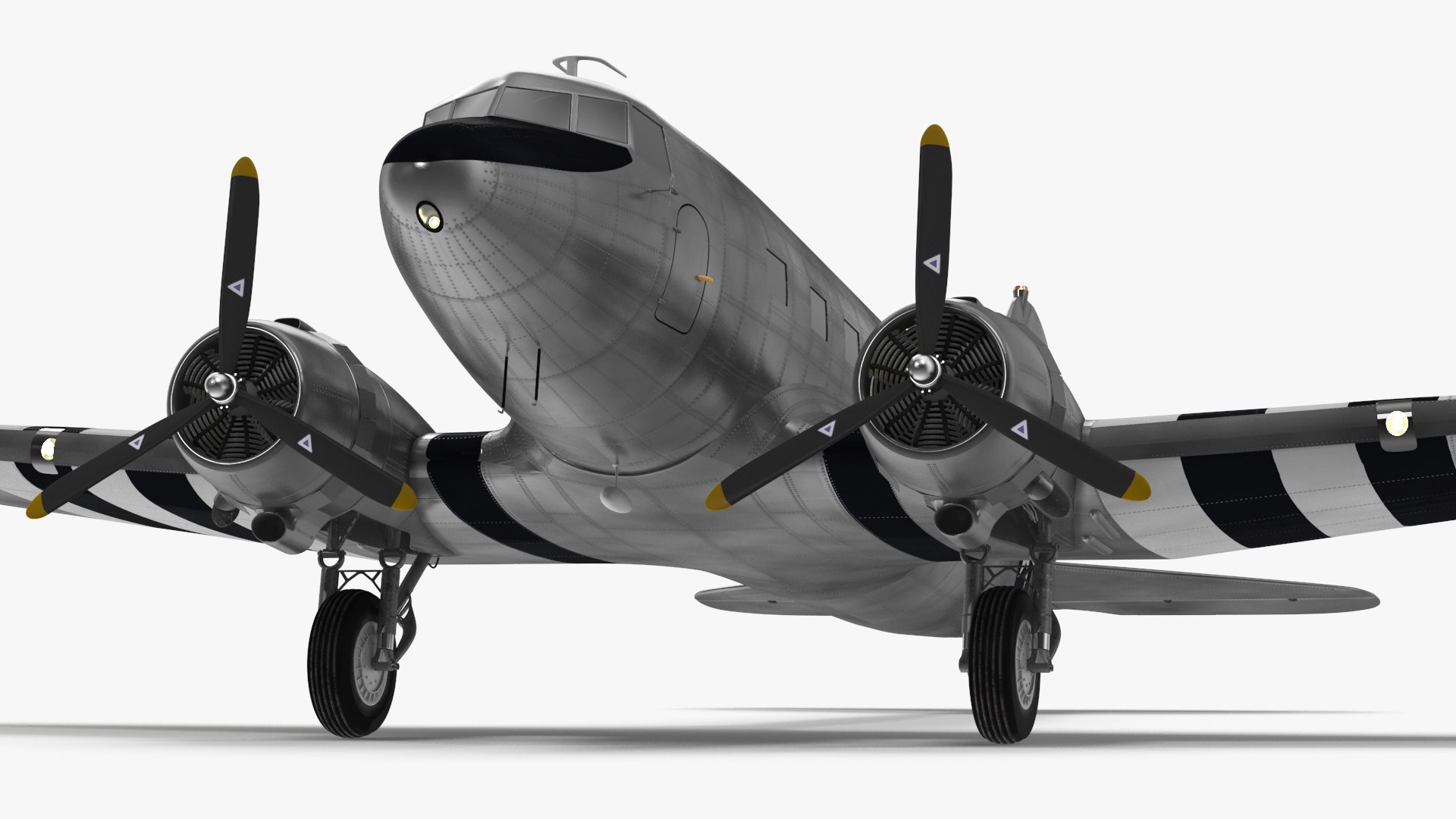 WWII Douglas DC-3 Skytrain Aircraft 3D model preview