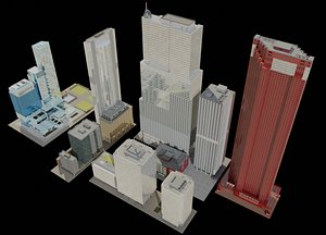 exterior buildings skyscrapers model