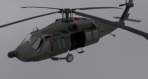 3D Black Hawk Helicopter with Full Interior