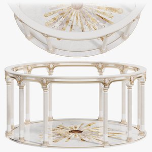 3D Luxury Classical Rotunda Pavilion with Ornate Columns and Marble Floor
