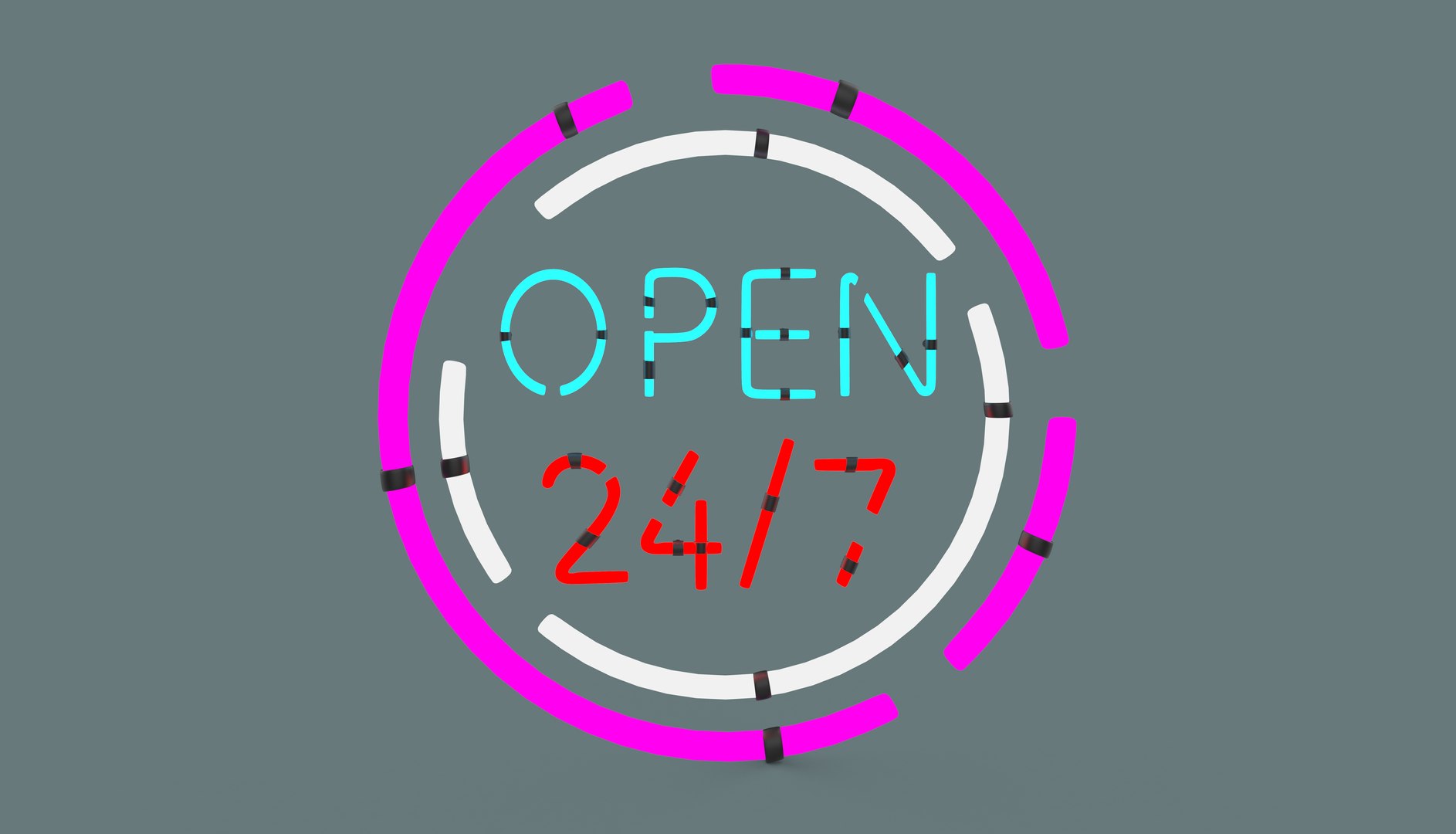3D Open 24 7 Neon Sign 3D Model Model - TurboSquid 2422078