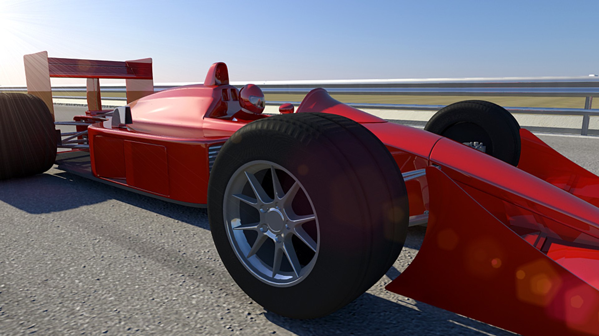 realistic formula racing car 3d model