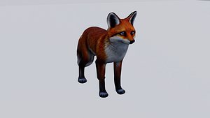 Realistic Fox low poly
