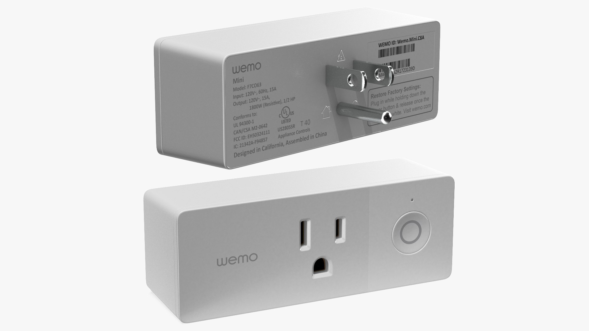 Wemo Mini Smart Plug 3D model preview
