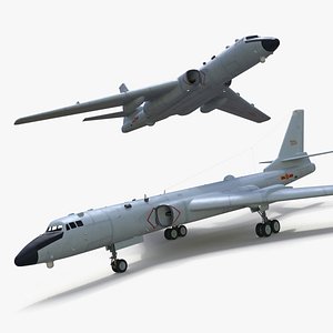 Xian H-6 China Strategic Bomber without Armament Rigged 3D model