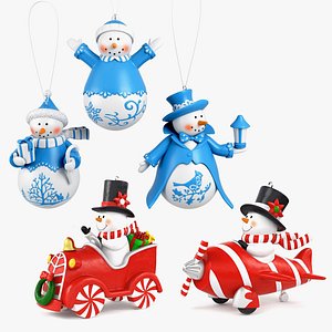 Snowman ornaments pack v1 3D model