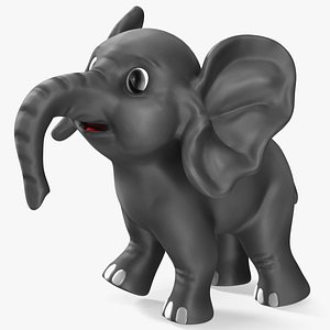 Cute Cartoon Elephant Rigged 3D model