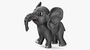 Cute Cartoon Elephant Rigged