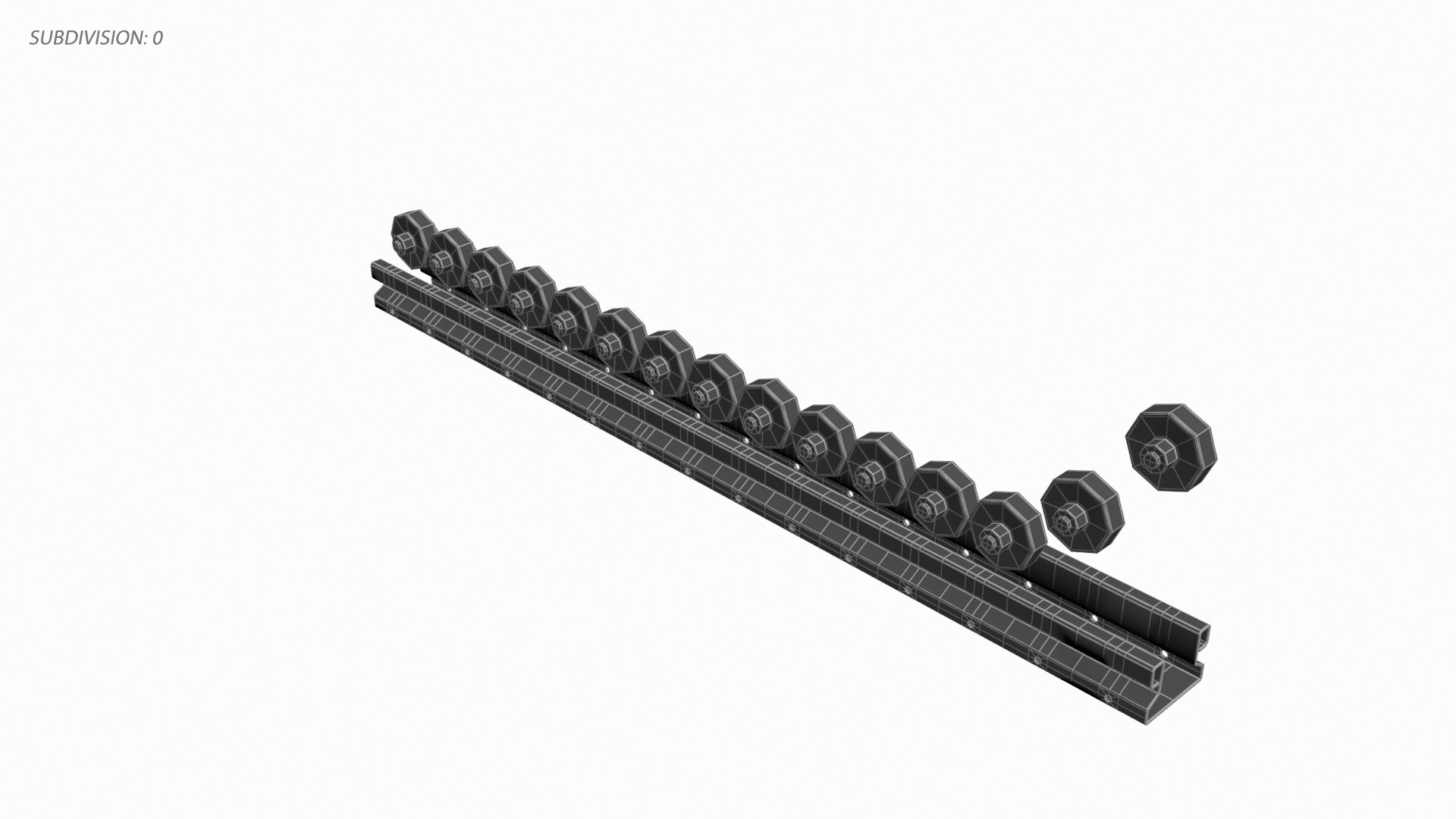 Aluminum Roller Track Model - TurboSquid 2377577