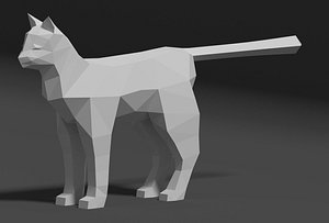 3D cat animal mammal