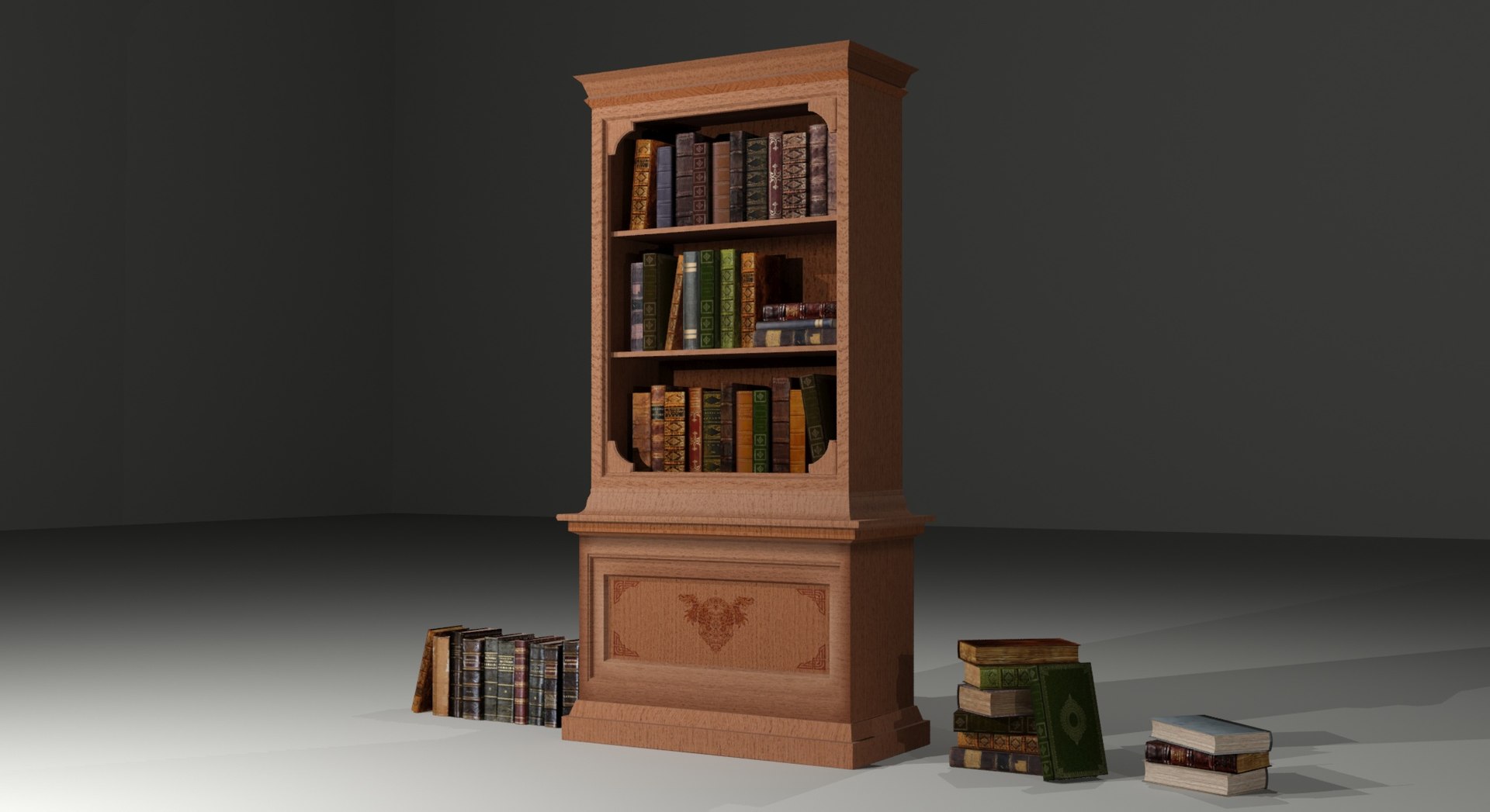 3D bookcase books model https://p.turbosquid.com/ts-thumb/tZ/6I71FN/T7t2b6of/bookcaserender5/jpg/1584218056/1920x1080/fit_q87/cc764cae343b7b6427189630d92b89c92238f6bd/bookcaserender5.jpg