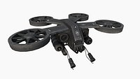 SciFi Military Drone J04 Black Dirt - War Vehicle Fantasy