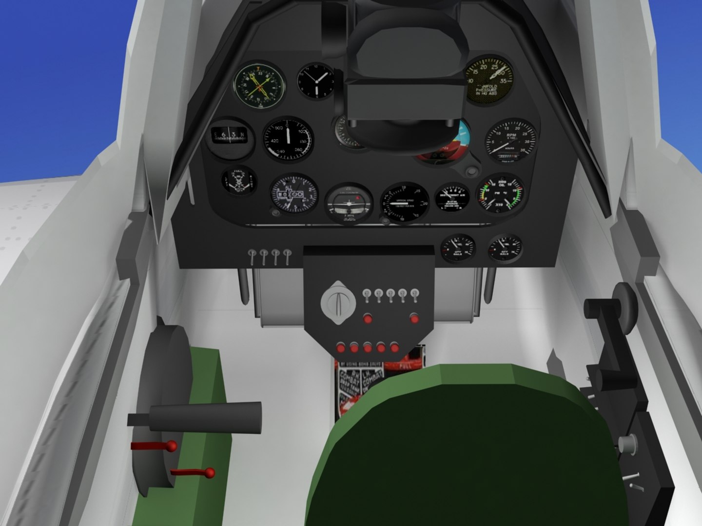 cockpit mustang ang 3d model