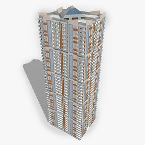 3D modern skyscraper building