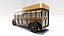 Modello 3D di autobus d'epoca Low Poly UV e materiale