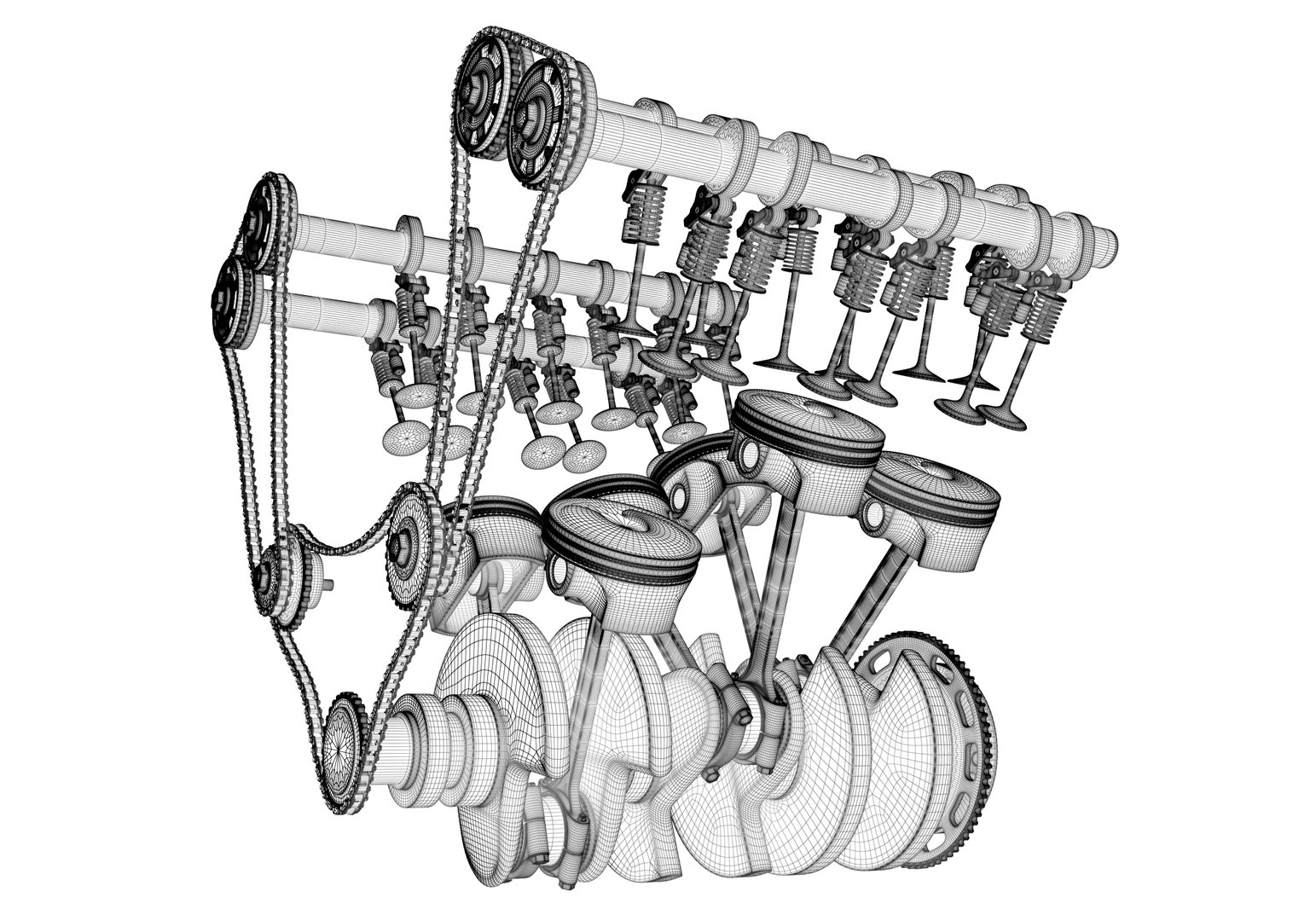 Rigged V6 Engine Cylinders 3D Model - TurboSquid 1344285