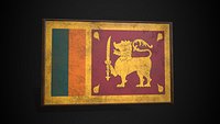 Old Picture Frame With Sri Lanka  Flag - Game Ready PBR Low-poly 3D Model